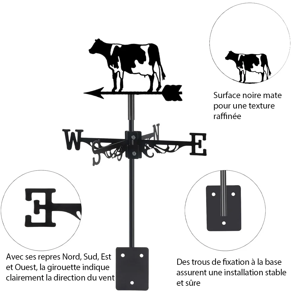 Girouette en Acier Inoxydable Vache - Image 8