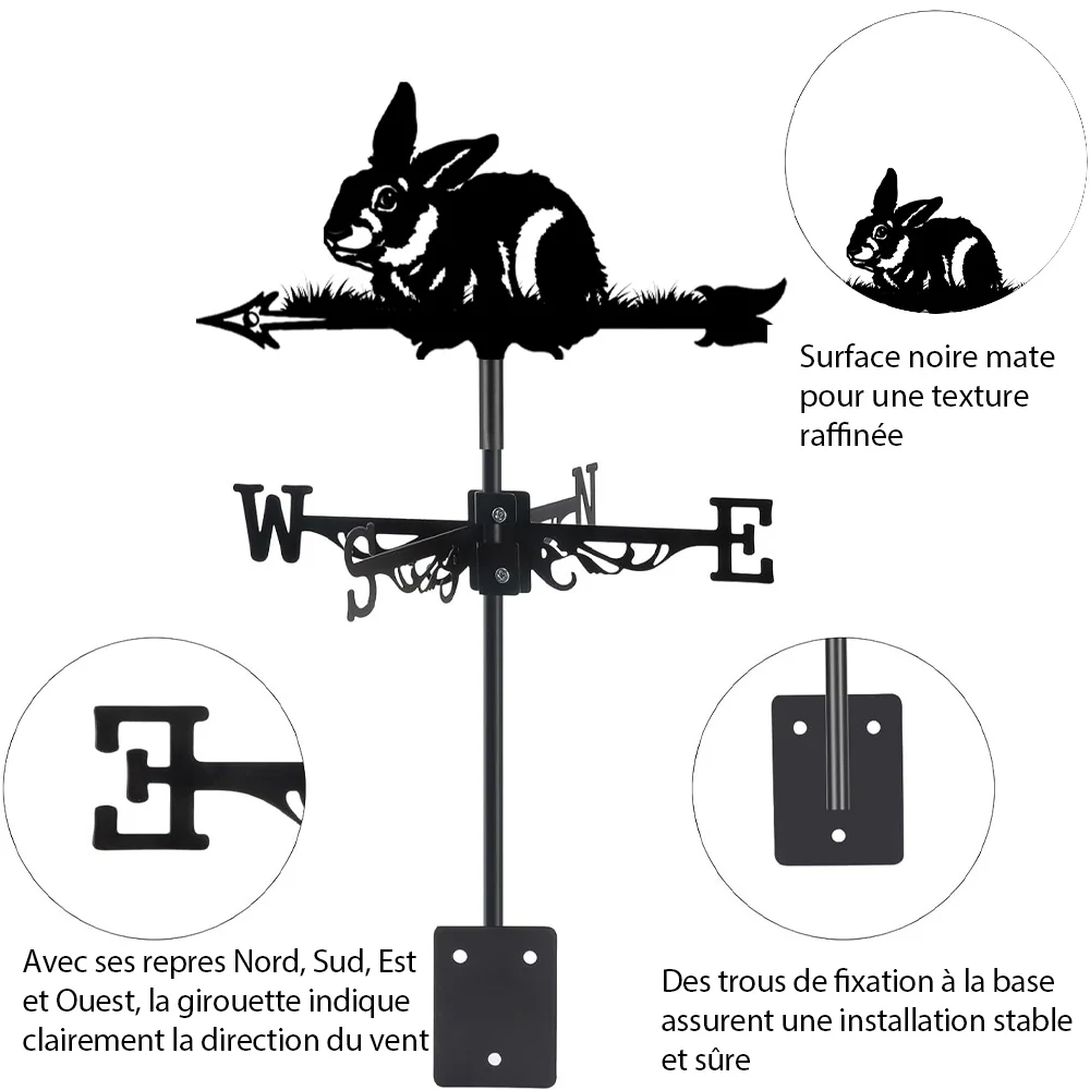 Girouette en Acier Lapin de Pâques - Image 8