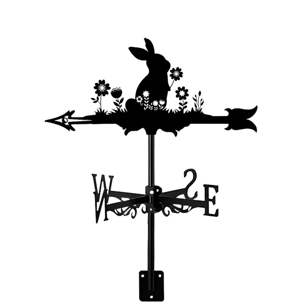 Girouette en Acier Lapin de PĂąques avec Fleurs - Image 9