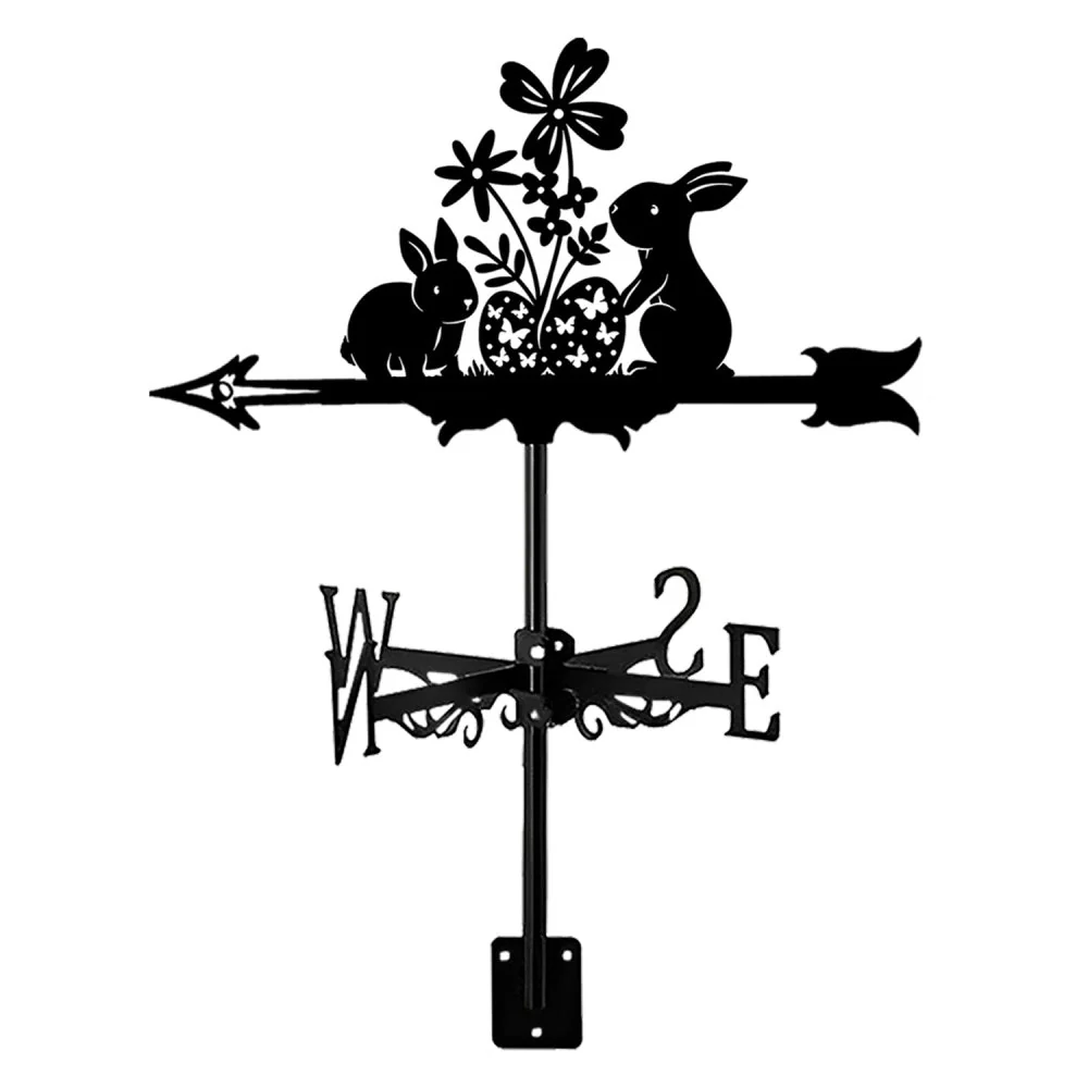 Girouette en Acier Lapin de Pâques avec Fleurs - Image 9