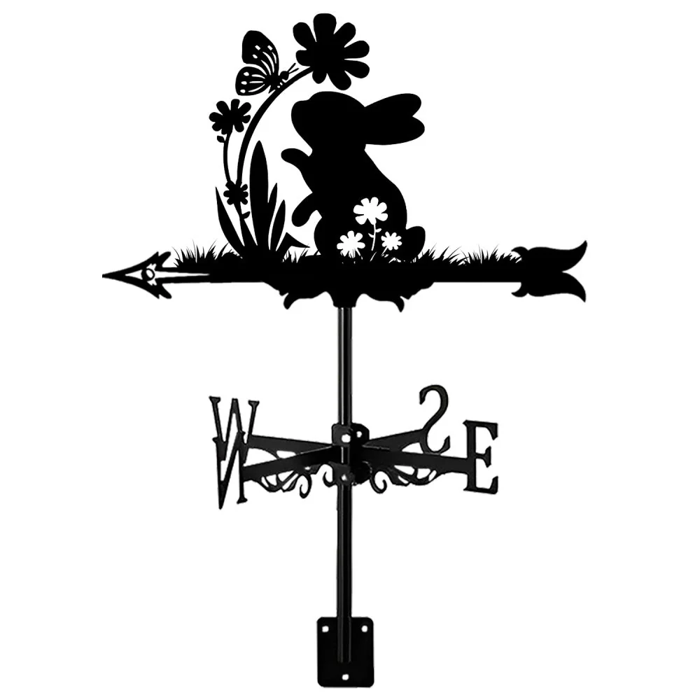 Girouette en Acier Lapin de Pâques et Fleurs - Image 9