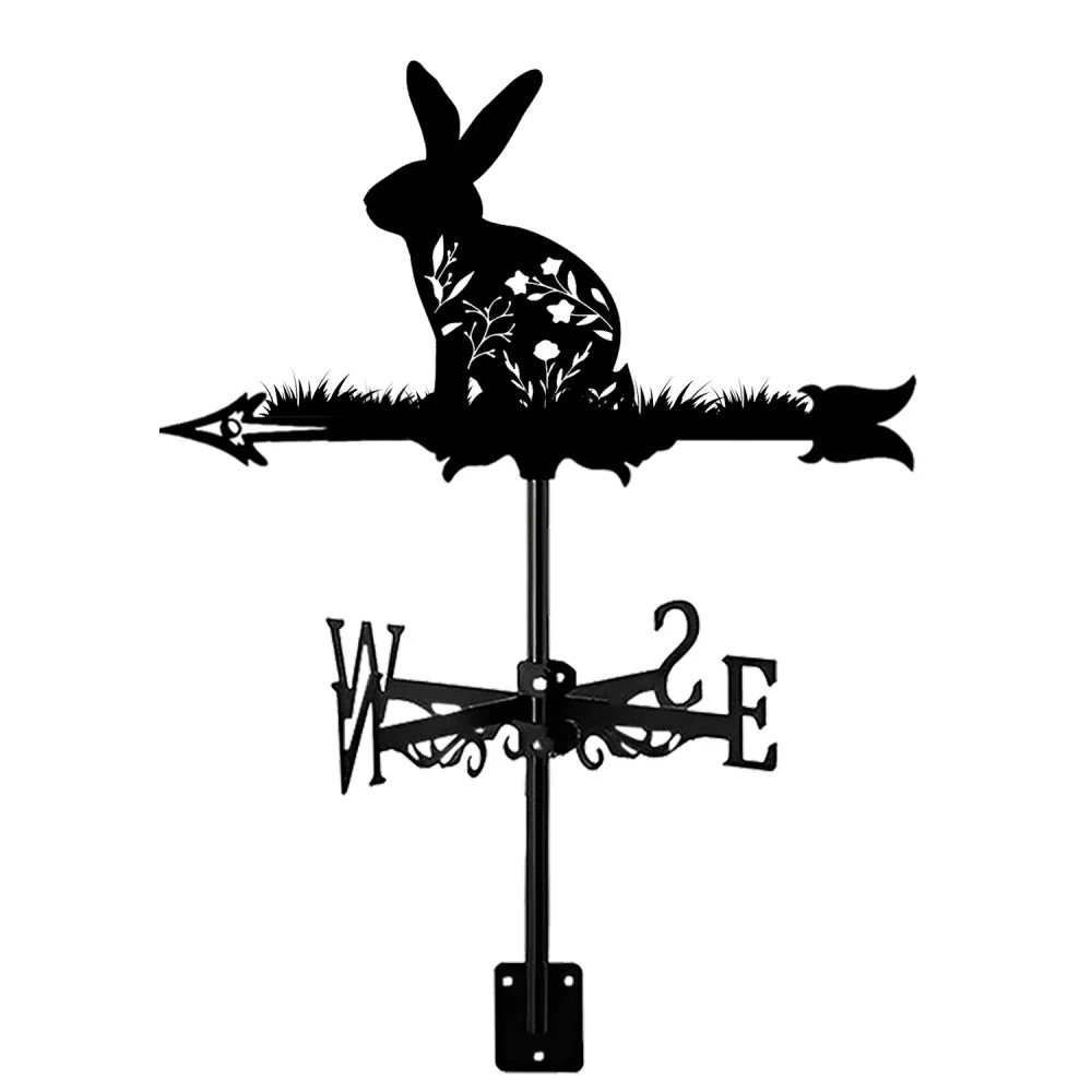 Girouette en Acier Lapin de Pâques et Fleurs - Image 9
