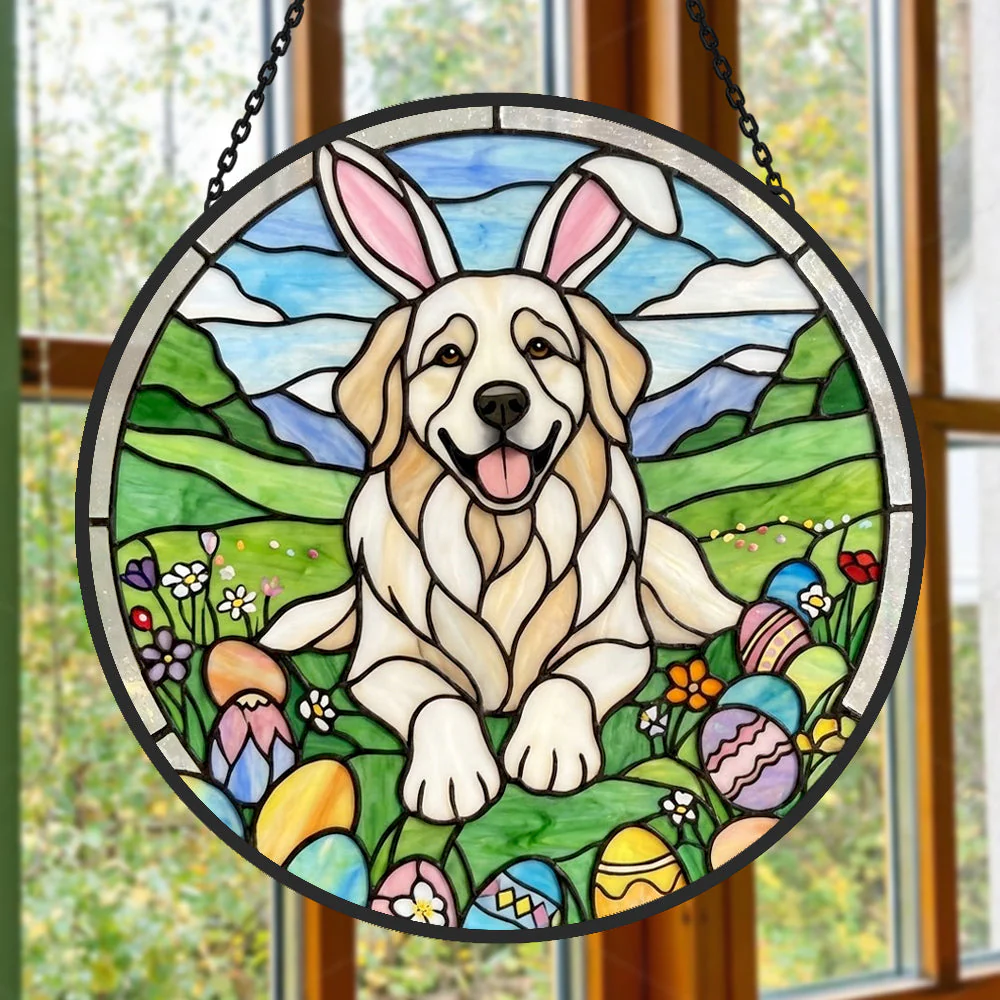 Golden Retriever Attrape-Soleil en Vitrail - Décoration Suspendue pour Fenêtre - Image 2