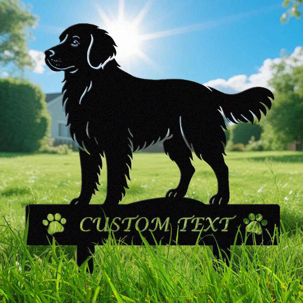 Golden Retriever Silhouette de Chien Personnalisée Piquet de Jardin en Métal