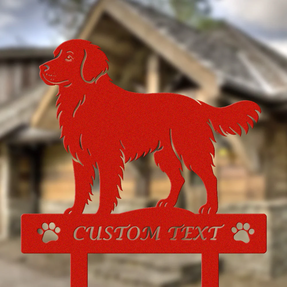 Golden Retriever Silhouette de Chien Personnalisée Piquet de Jardin en Métal - Image 3