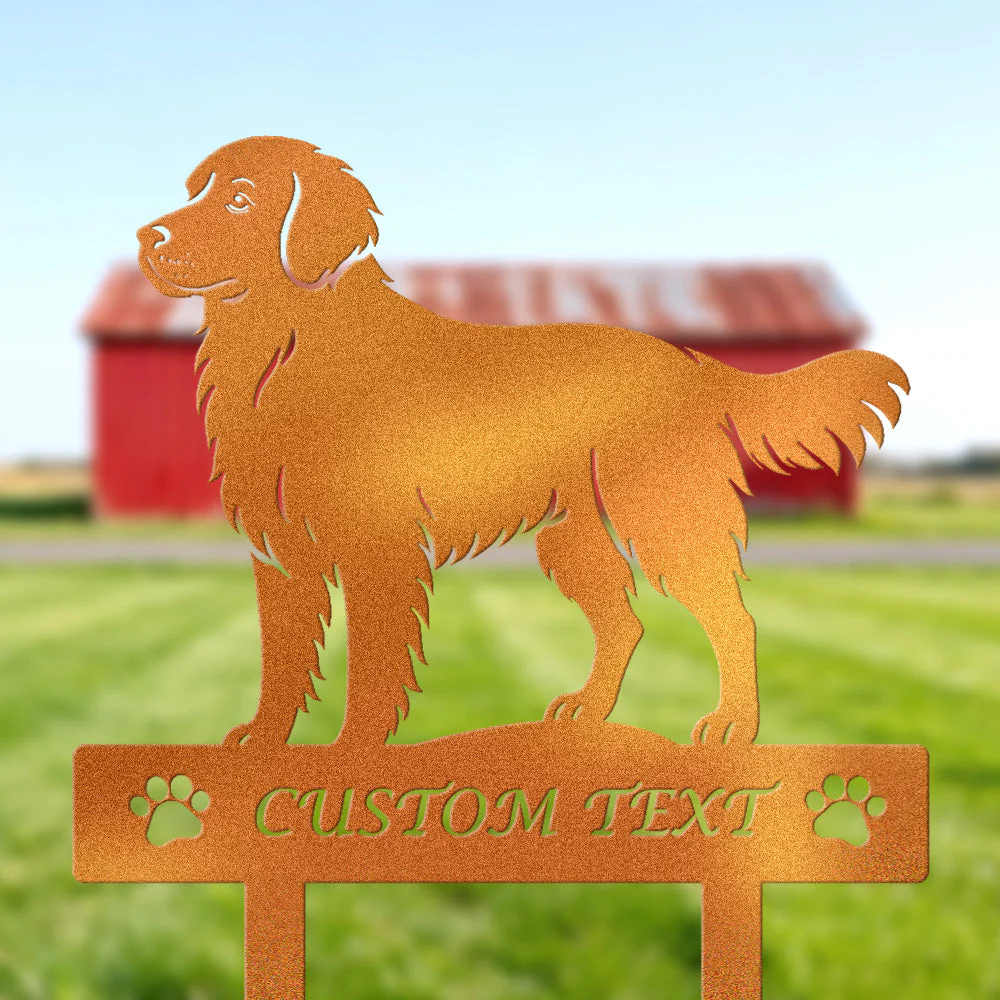 Golden Retriever Silhouette de Chien Personnalisée Piquet de Jardin en Métal - Image 4