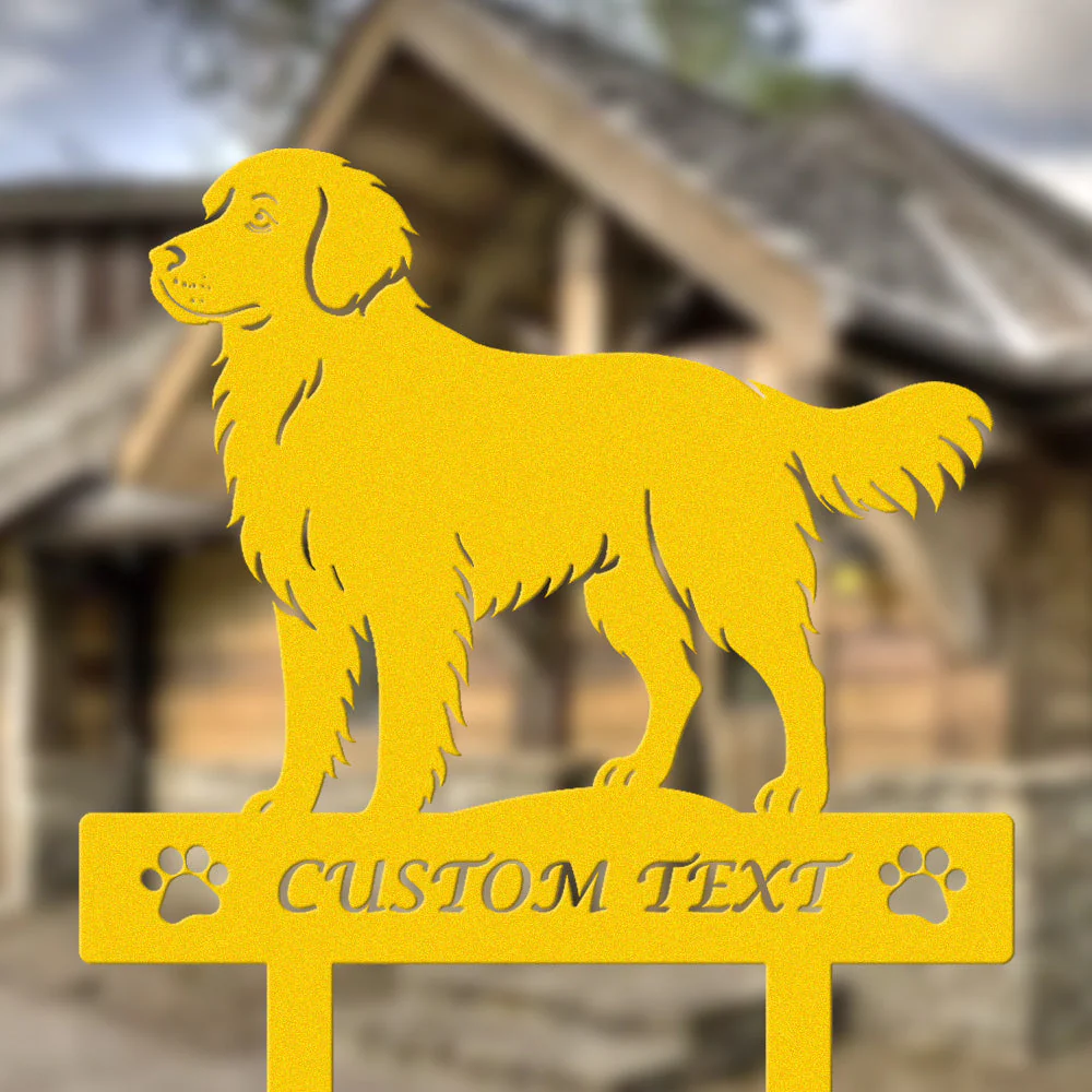Golden Retriever Silhouette de Chien Personnalisée Piquet de Jardin en Métal - Image 7