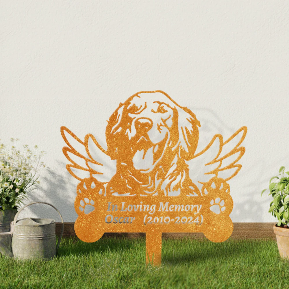 Golden Retriever Tuteur Commémoratif Personnalisé avec Ailes - Image 7