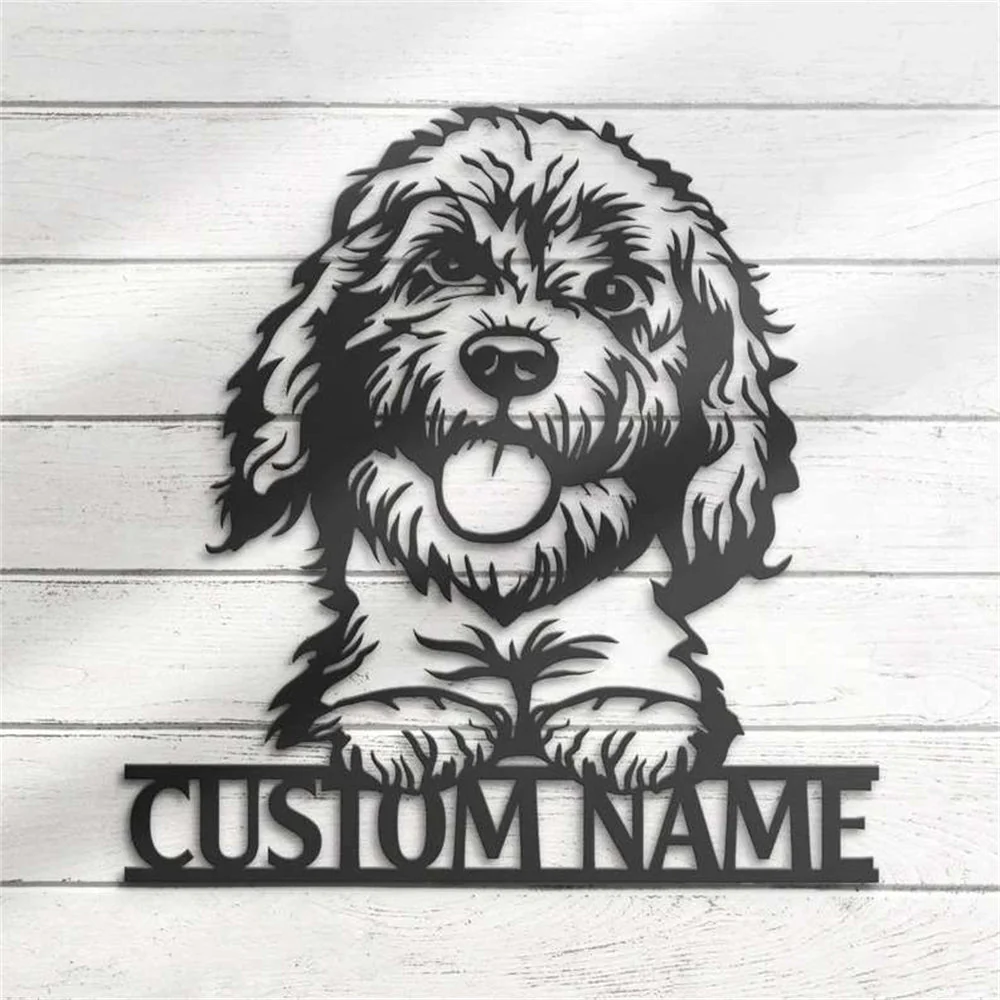 Goldendoodle Art Mural en Métal Personnalisé pour Amoureux des Chiens - Image 2