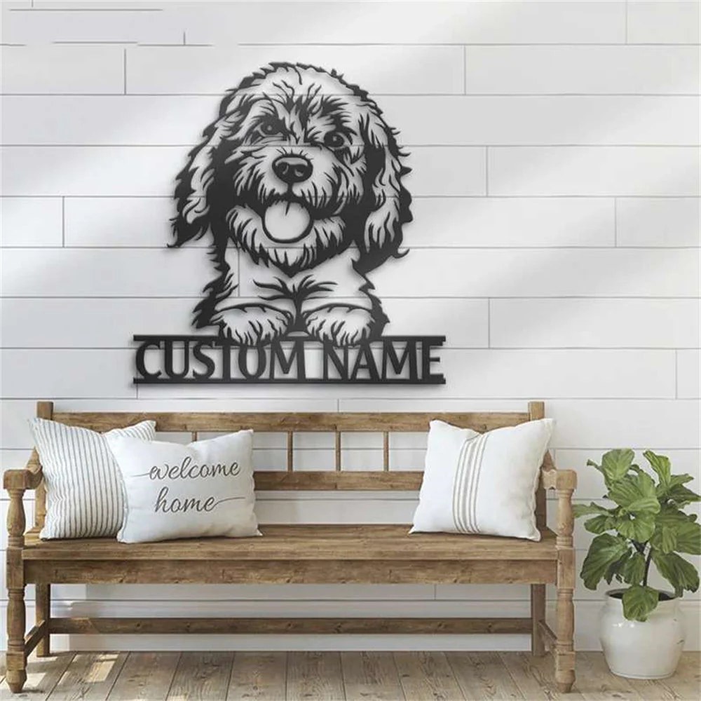 Goldendoodle Art Mural en Métal Personnalisé pour Amoureux des Chiens - Image 3