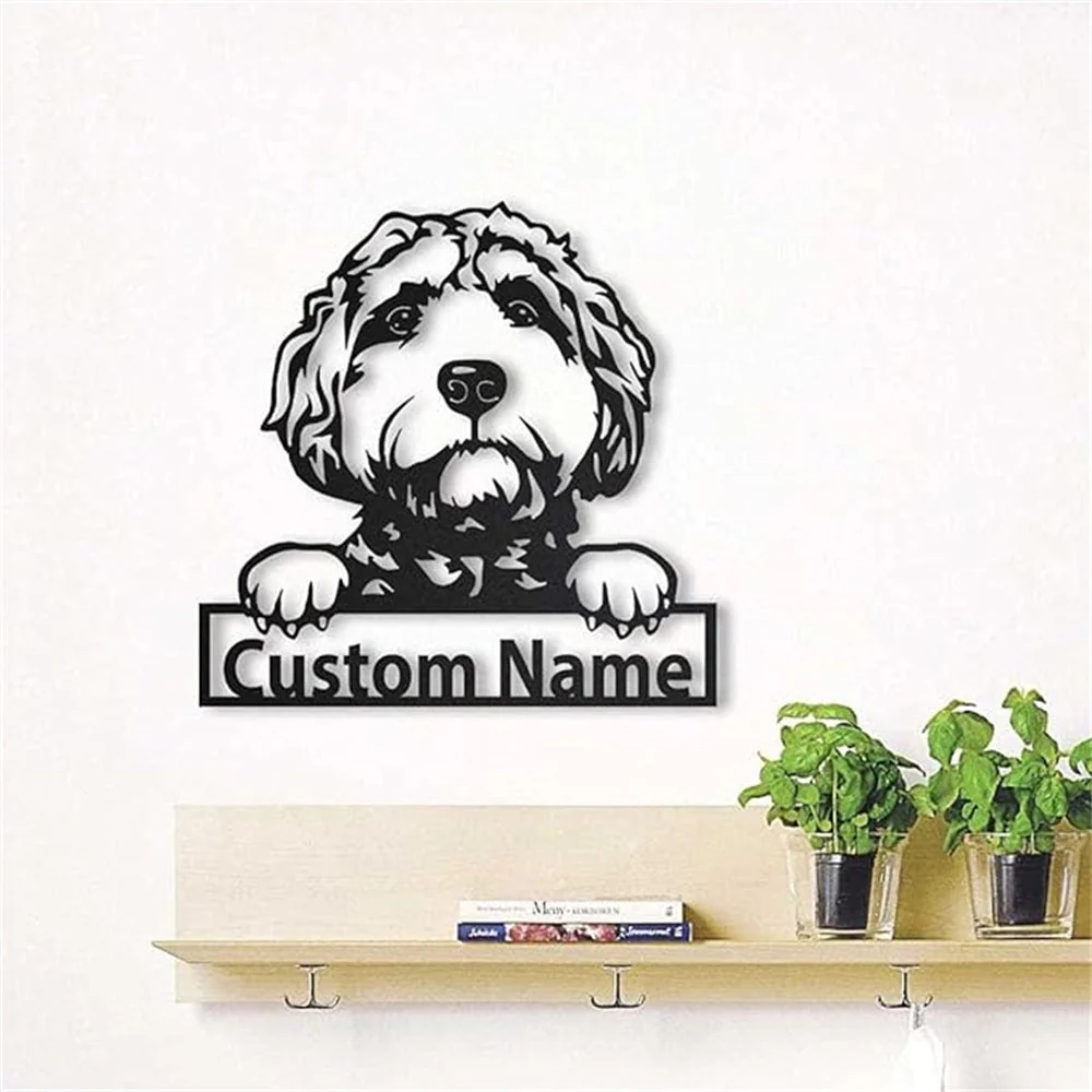 Goldendoodle Plaque en Métal Art Personnalisée