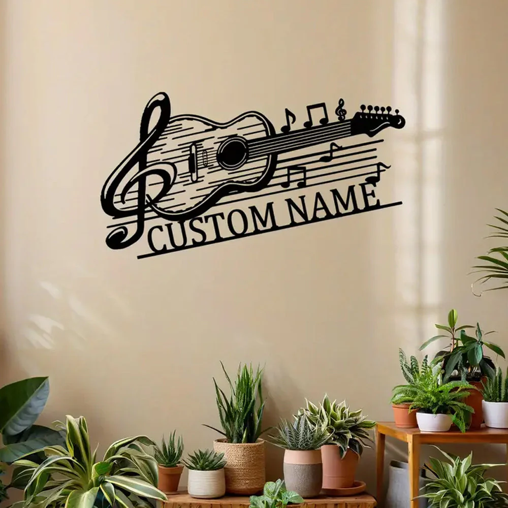 Guitare Personnalisée Plaque en Métal Décoratif Mural - Image 3