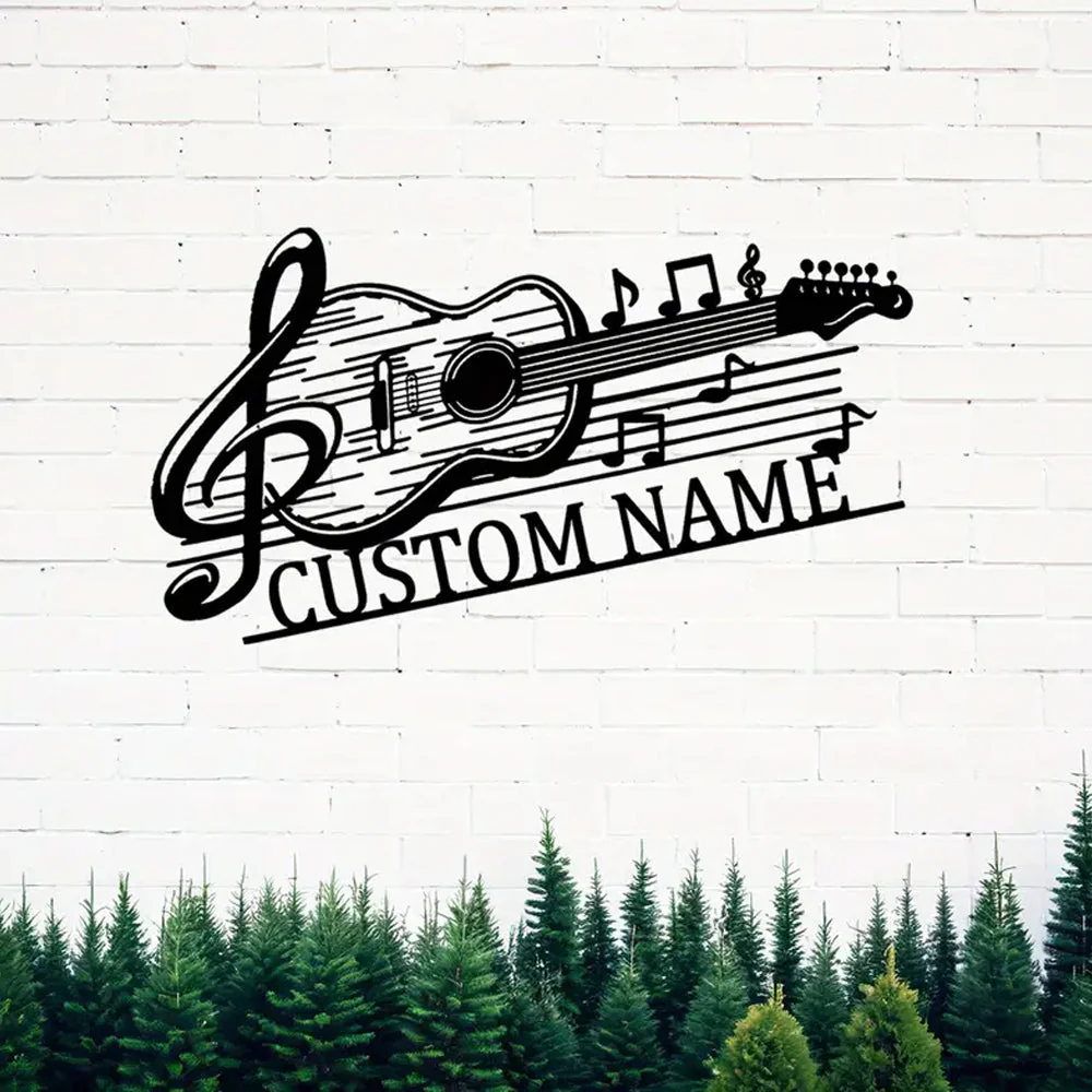 Guitare Personnalisée Plaque en Métal Décoratif Mural - Image 4