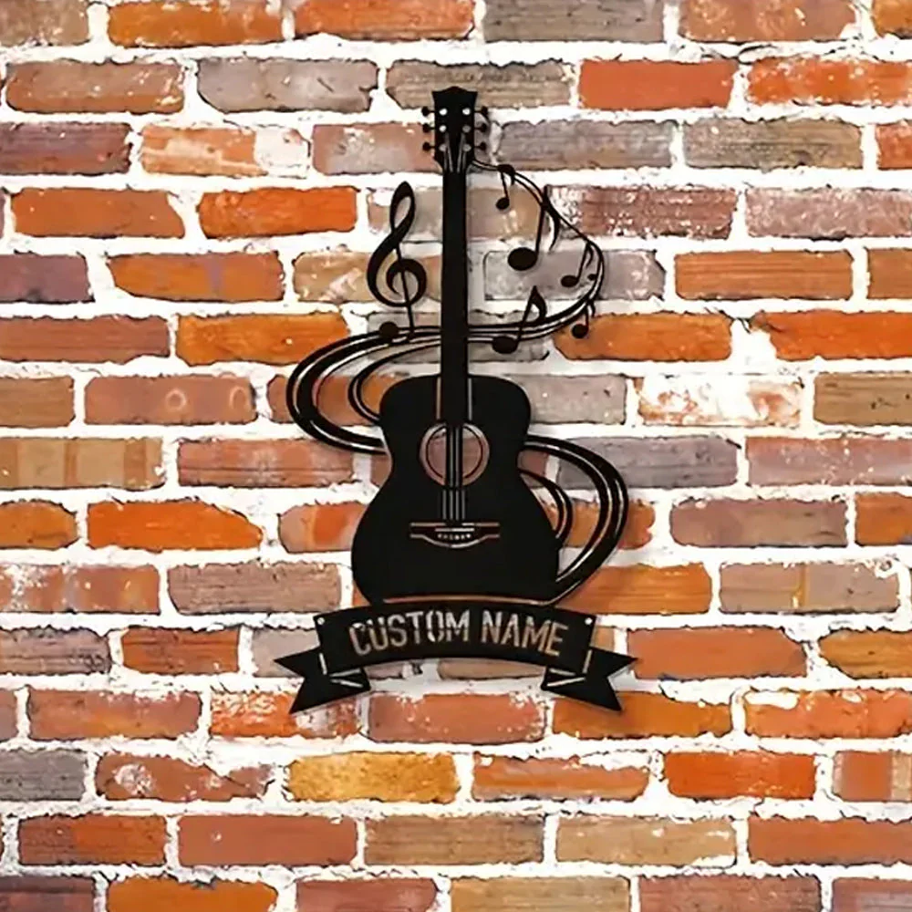 Guitare Personnalisée Plaque en Métal Décoratif Mural - Image 4