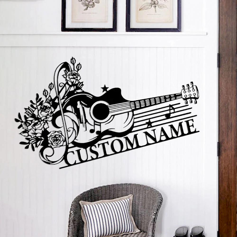 Guitare Personnalisée Plaque en Métal Décoratif Mural - Image 2