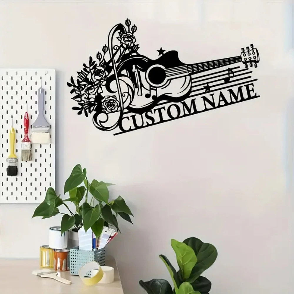 Guitare Personnalisée Plaque en Métal Décoratif Mural - Image 3