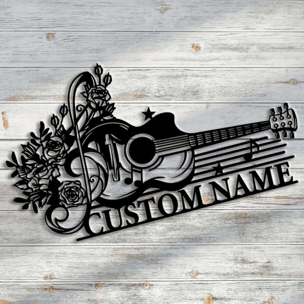 Guitare Personnalisée Plaque en Métal Décoratif Mural - Image 5