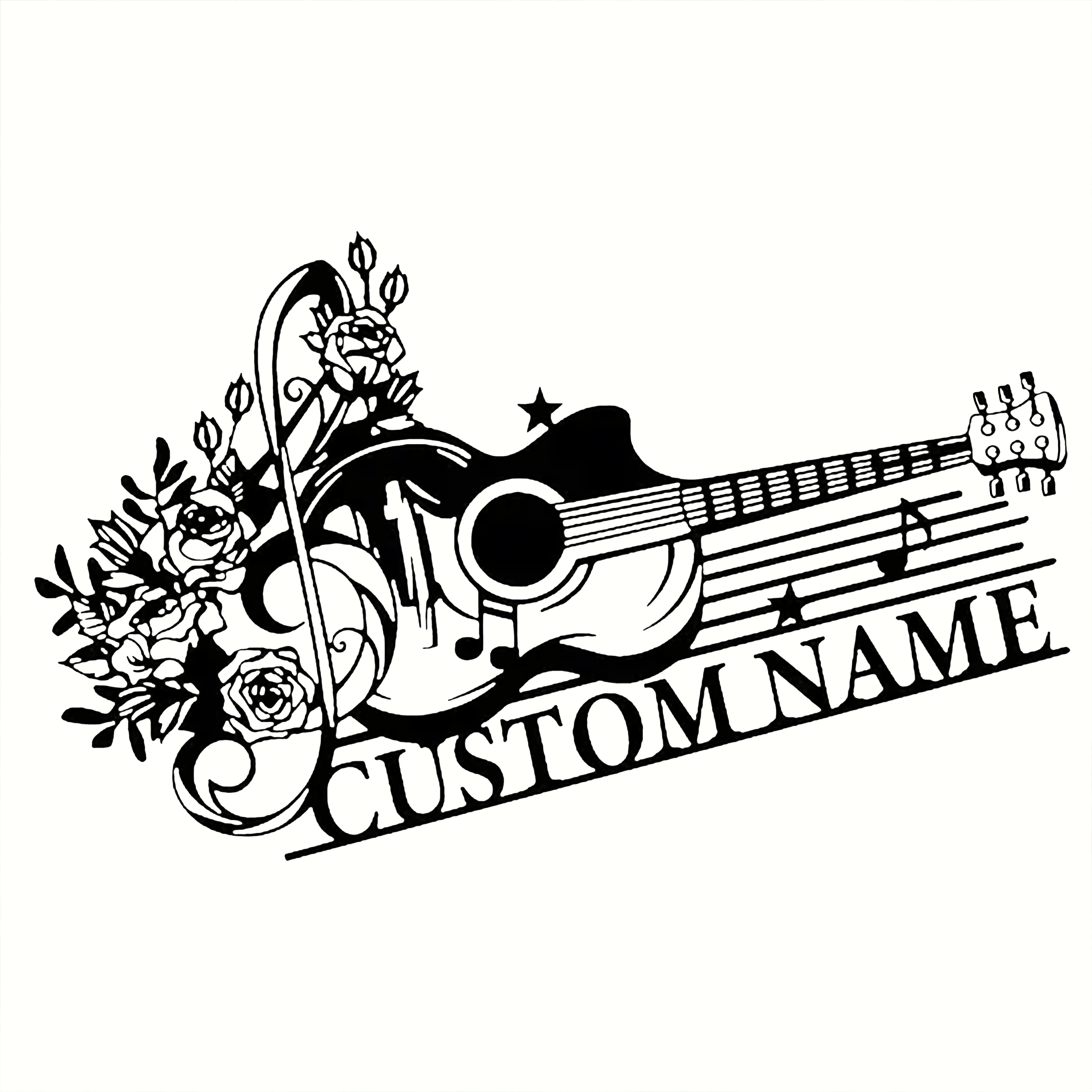 Guitare Personnalisée Plaque en Métal Décoratif Mural - Image 7
