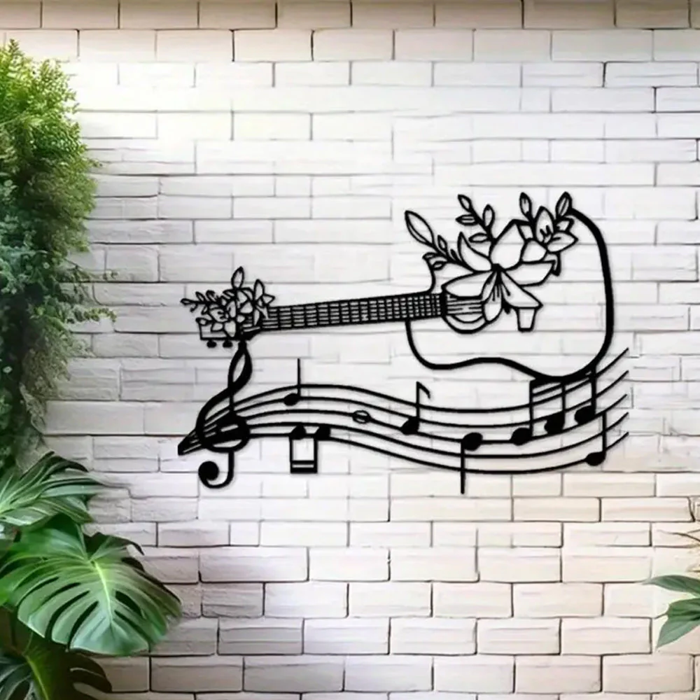 Guitare Plaque en Métal Décoratif Mural - Image 2