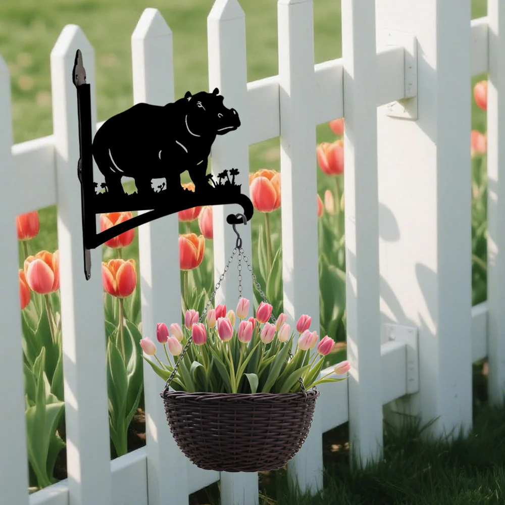 Hippopotame Support de Plantes à Suspendre Métallique - Image 3