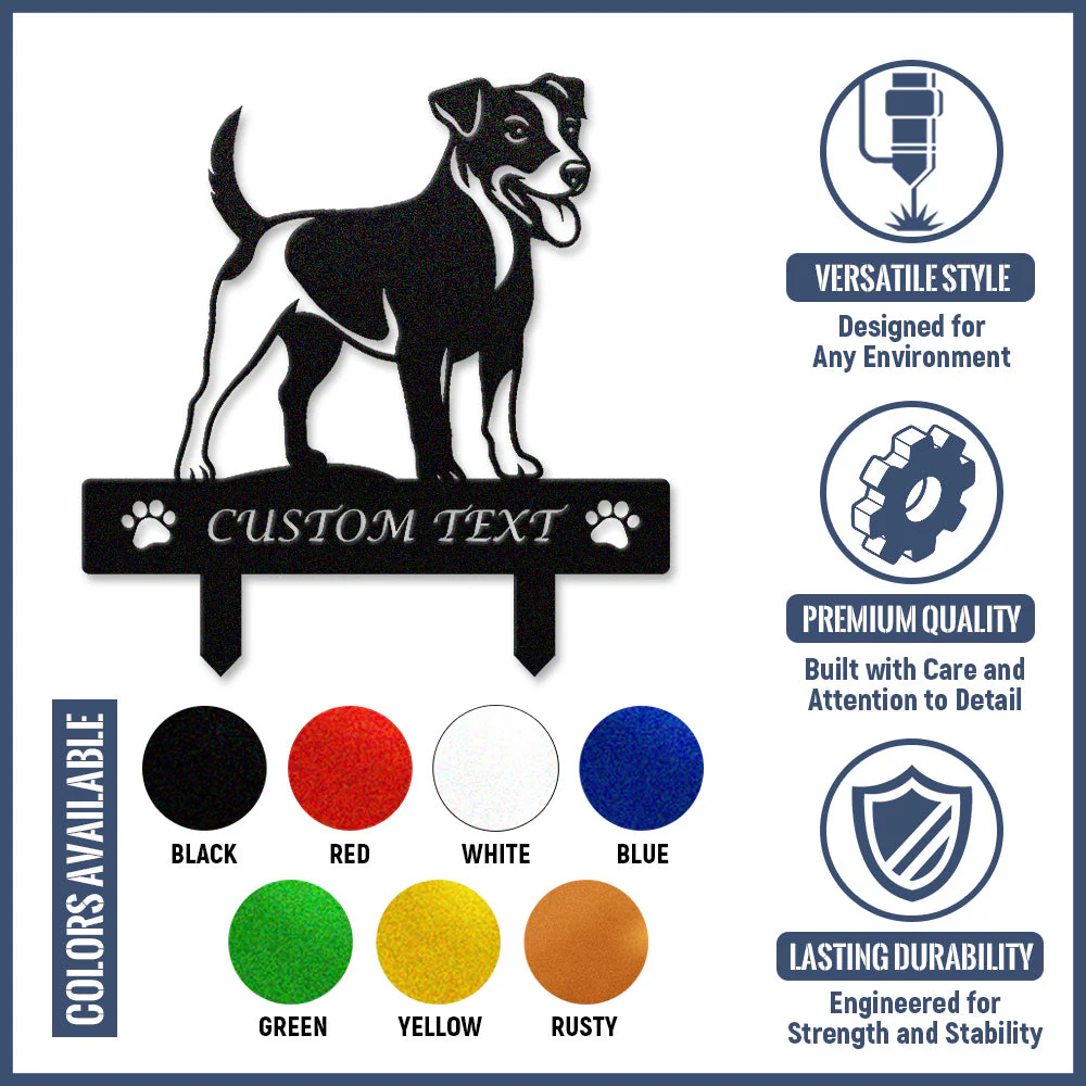 Jack Russell Terrier Silhouette de Chien Personnalisée Piquet de Jardin en Métal - Image 10