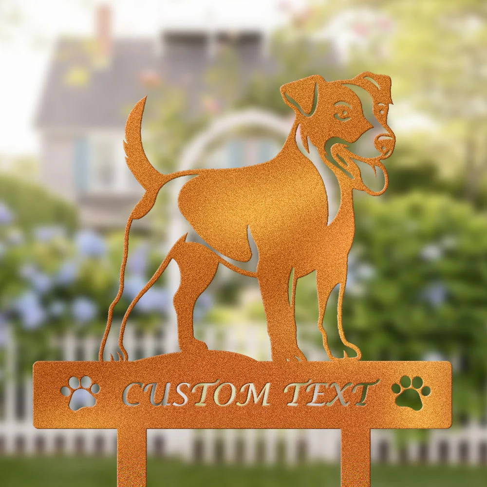 Jack Russell Terrier Silhouette de Chien Personnalisée Piquet de Jardin en Métal - Image 4