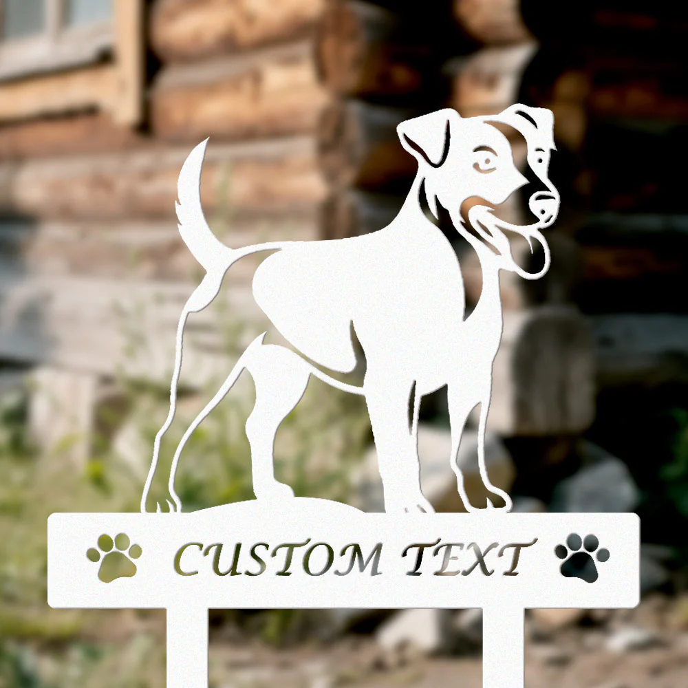 Jack Russell Terrier Silhouette de Chien Personnalisée Piquet de Jardin en Métal - Image 8