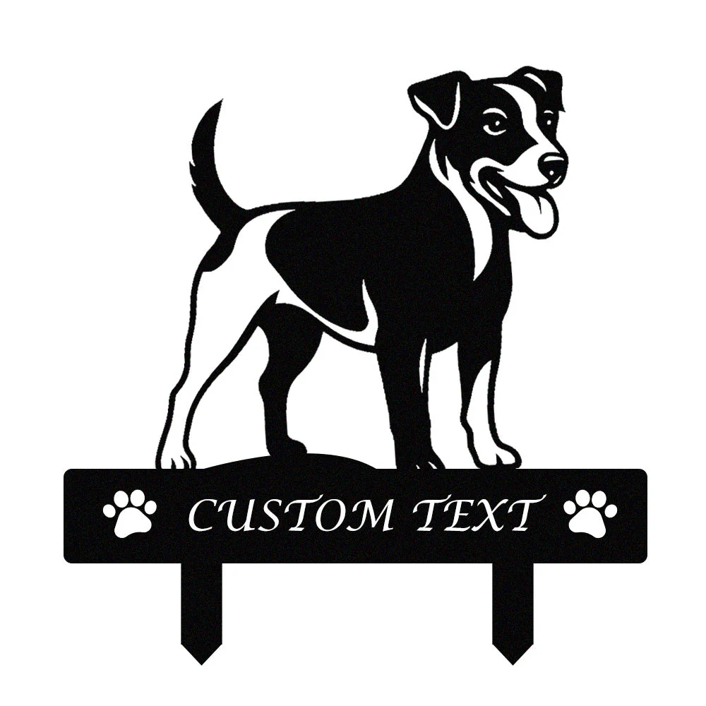 Jack Russell Terrier Silhouette de Chien Personnalisée Piquet de Jardin en Métal - Image 9