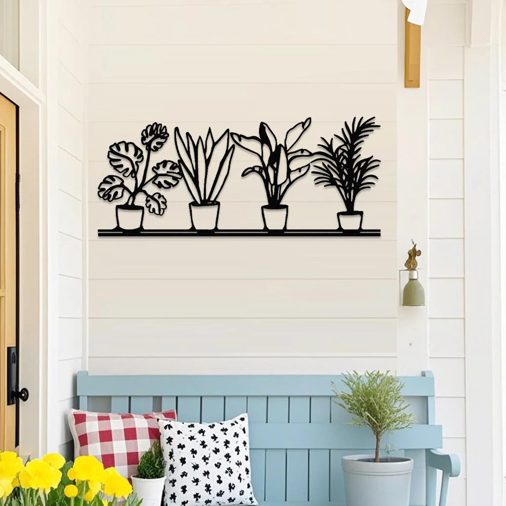 Jardin Fleuri Métal Décoratif Mural - Décoration Murale Intérieur et Extérieur