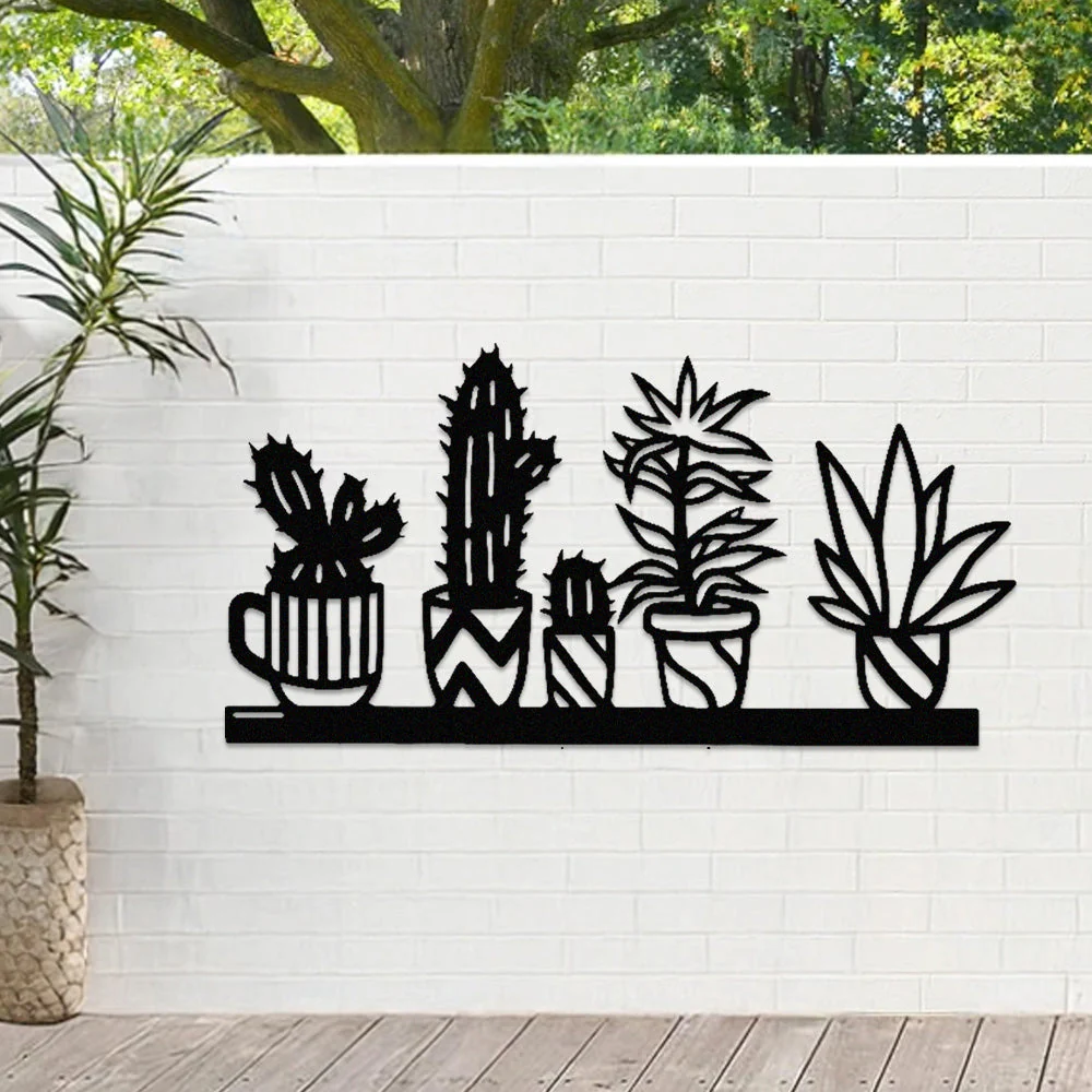 Jardin Fleuri Métal Décoratif Mural - Décoration Murale Intérieur et Extérieur