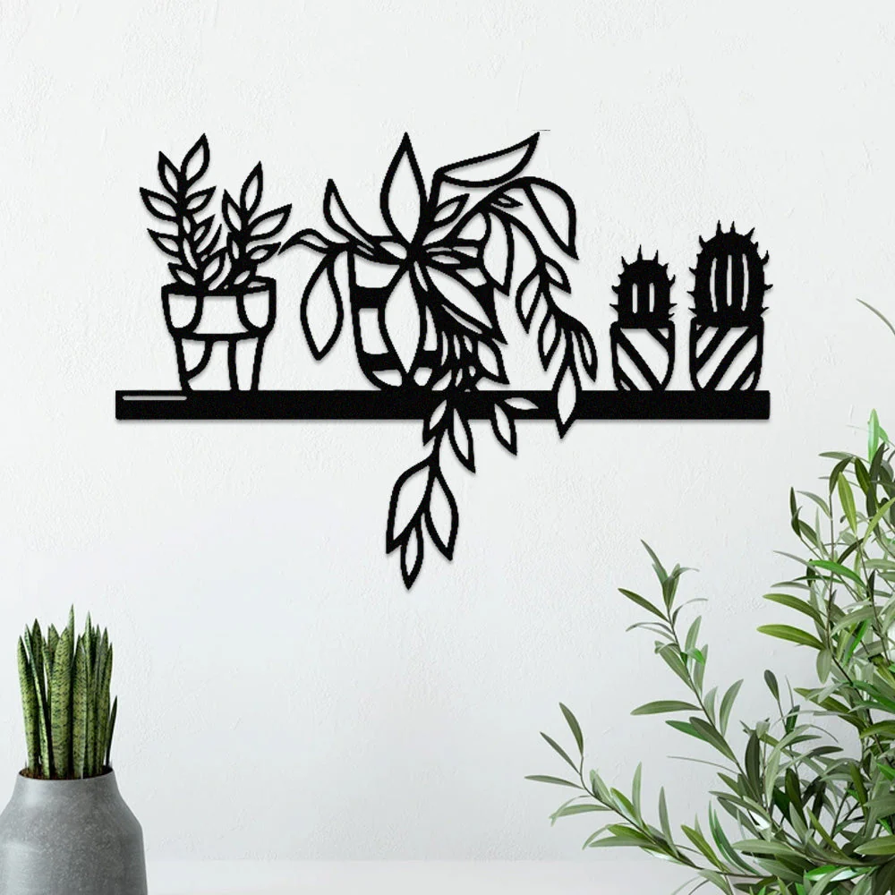 Jardin Fleuri Métal Décoratif Mural - Décoration Murale Intérieur et Extérieur