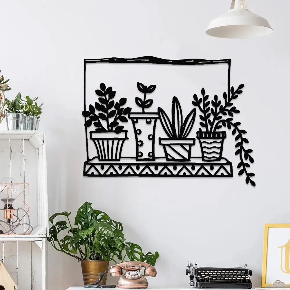 Jardin Fleuri Métal Décoratif Mural - Décoration Murale Intérieur et Extérieur