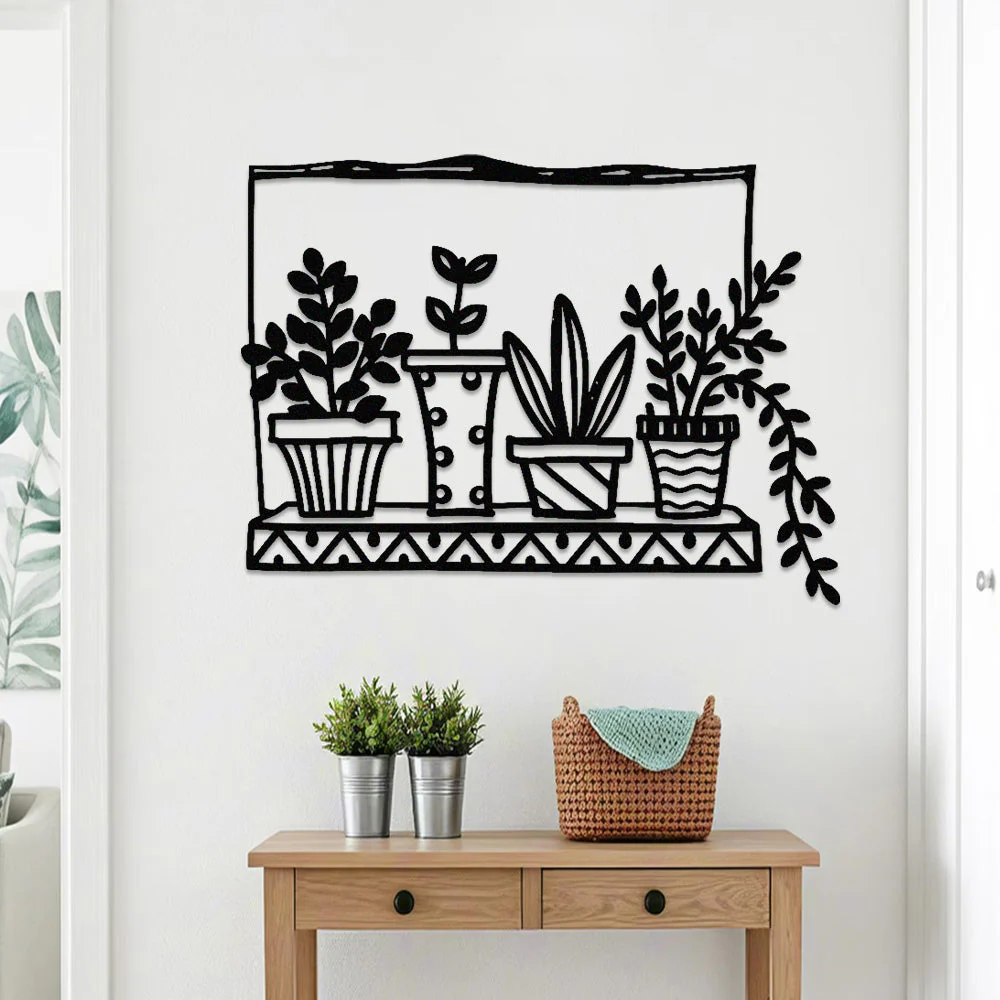 Jardin Fleuri Métal Décoratif Mural - Décoration Murale Intérieur et Extérieur - Image 2
