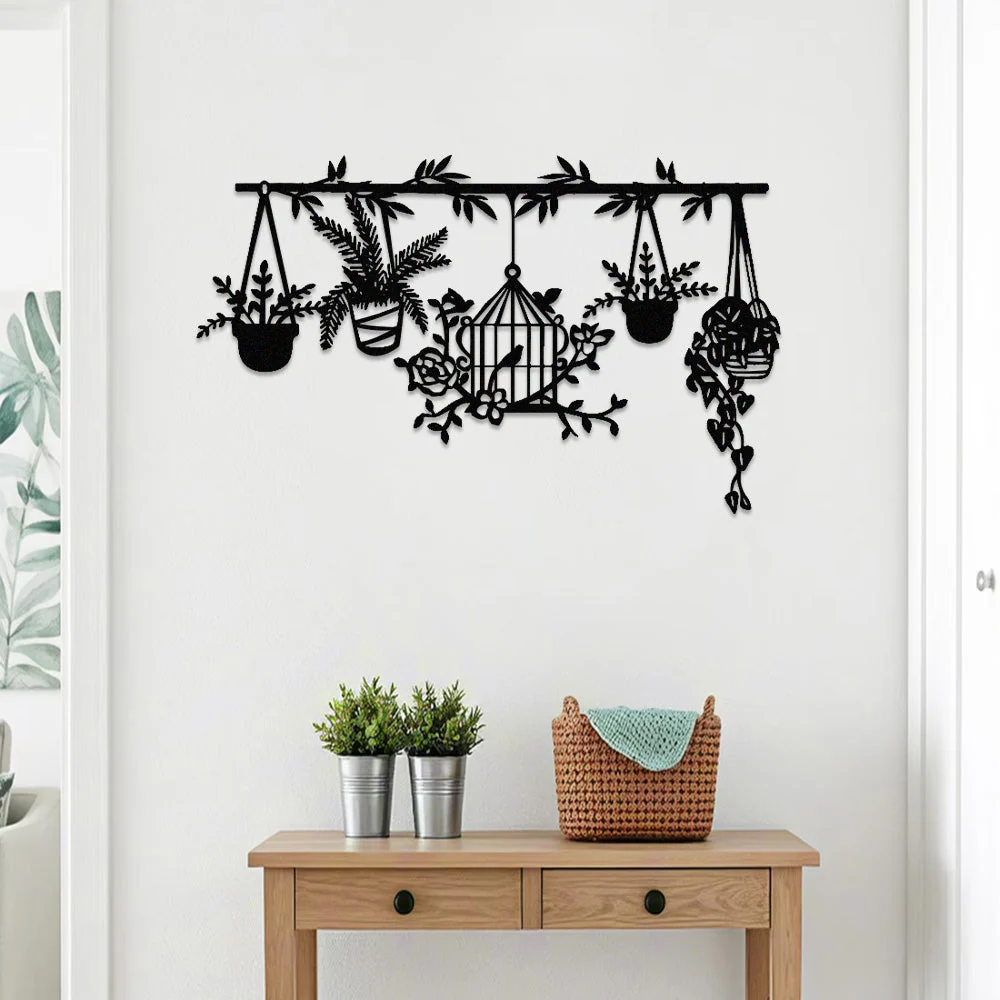 Jardin Fleuri Métal Décoratif Mural - Décoration Murale Intérieur et Extérieur