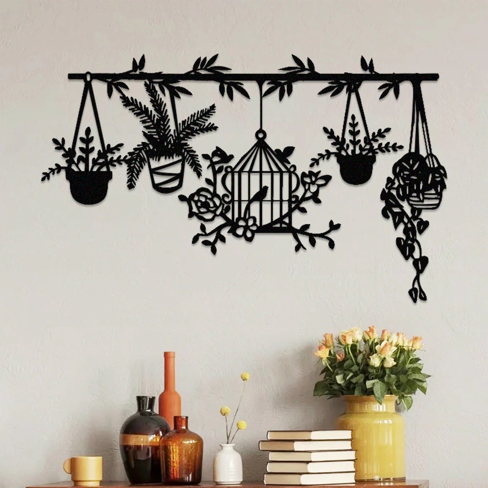 Jardin Fleuri Métal Décoratif Mural - Décoration Murale Intérieur et Extérieur - Image 2