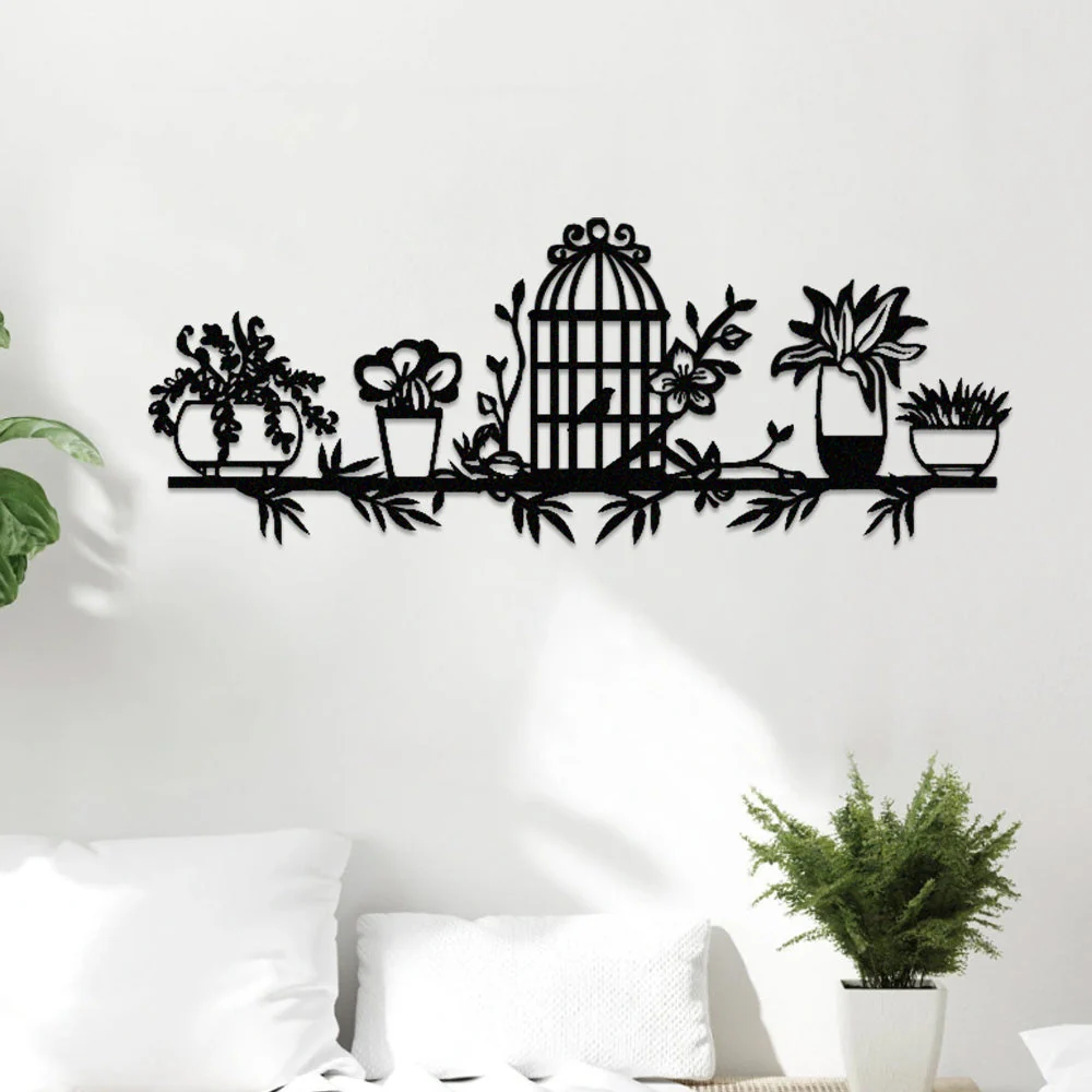 Jardin Fleuri Métal Décoratif Mural - Décoration Murale Intérieur et Extérieur - Image 2