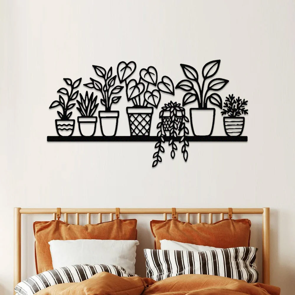 Jardin Fleuri Métal Décoratif Mural - Décoration Murale Intérieur et Extérieur