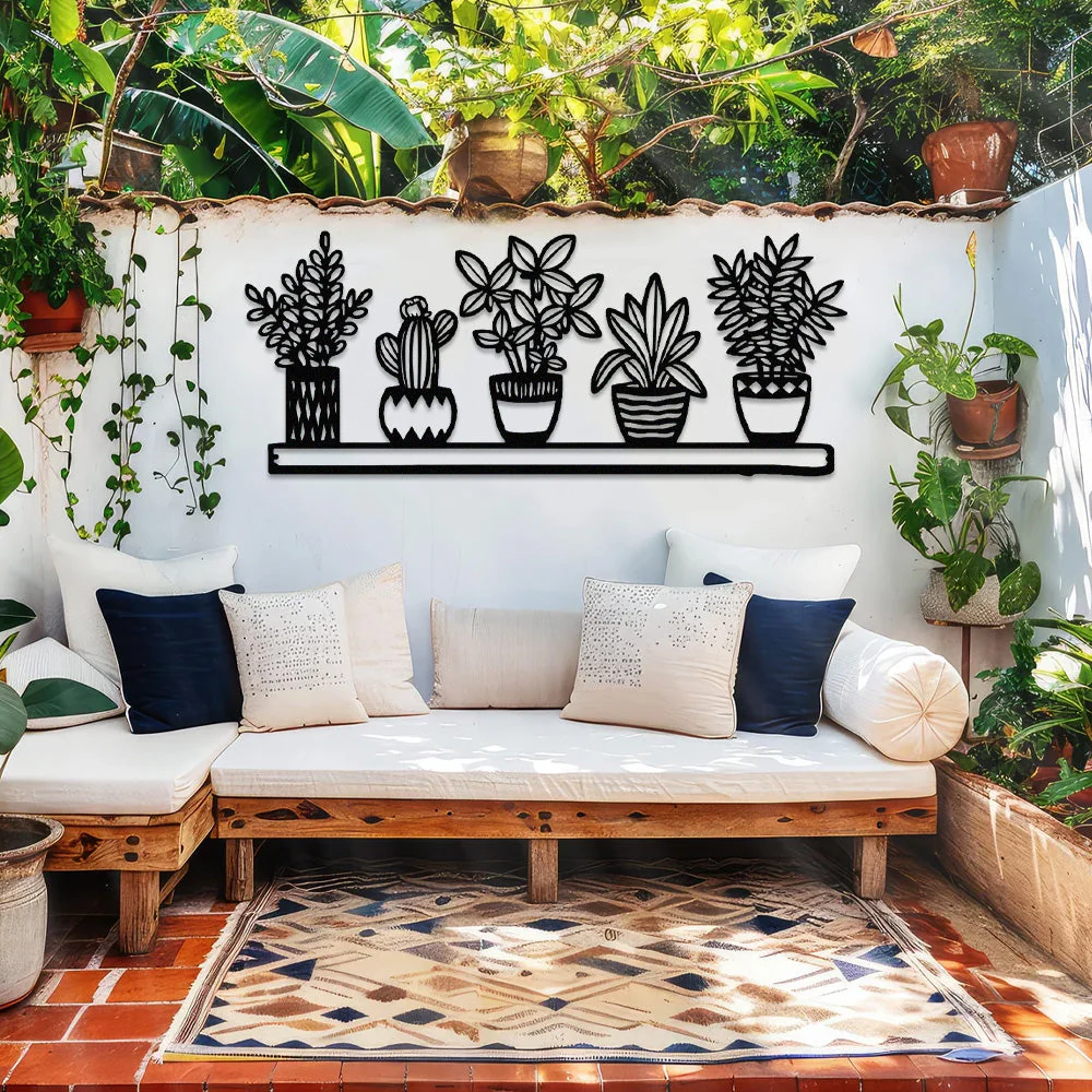 Jardin Fleuri Métal Décoratif Mural - Décoration Murale Intérieur et Extérieur - Image 2