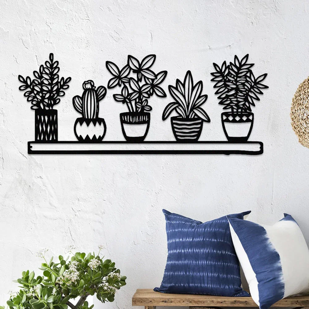 Jardin Fleuri Métal Décoratif Mural - Décoration Murale Intérieur et Extérieur - Image 3