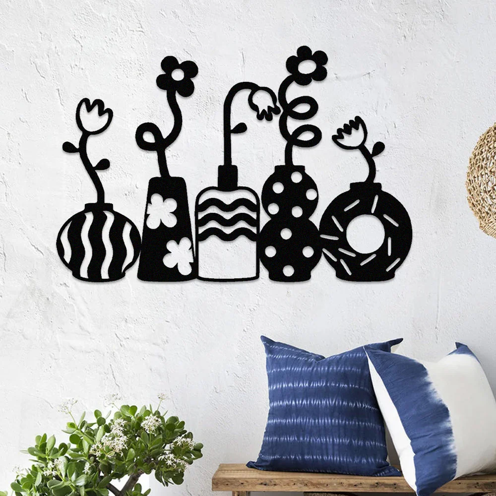 Jardin Fleuri Métal Décoratif Mural - Décoration Murale Intérieur et Extérieur - Image 3