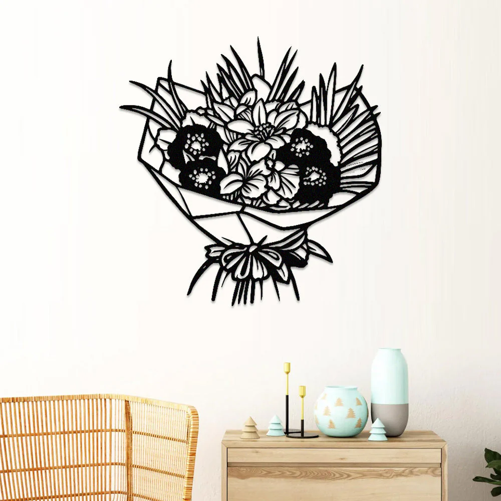 Jardin Fleuri Métal Décoratif Mural - Décoration Murale Intérieur et Extérieur
