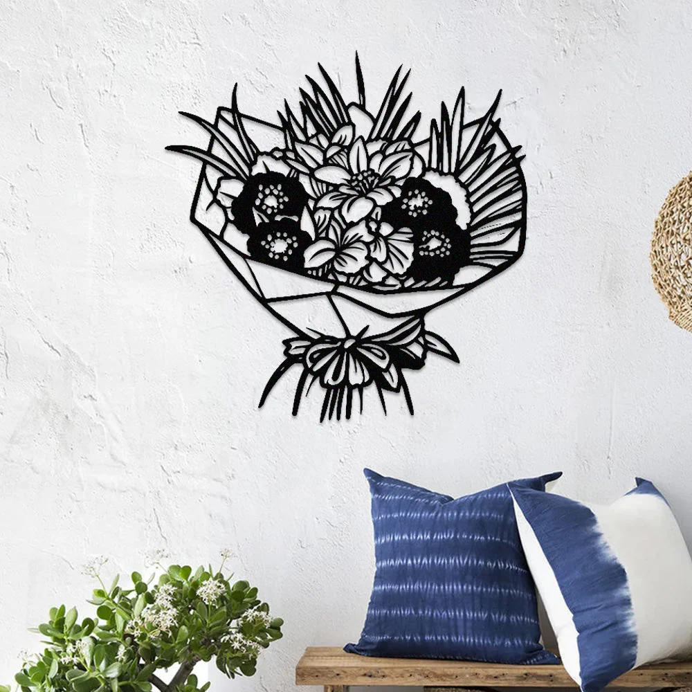 Jardin Fleuri Métal Décoratif Mural - Décoration Murale Intérieur et Extérieur - Image 2