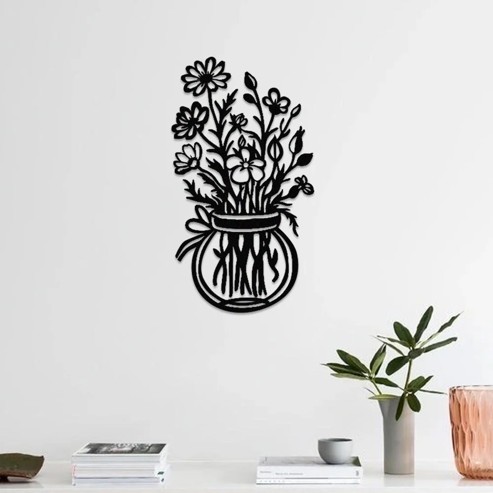 Jardin Fleuri Métal Décoratif Mural - Décoration Murale Intérieur et Extérieur