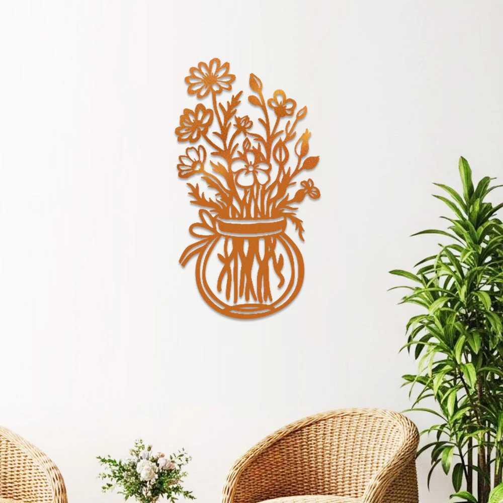 Jardin Fleuri Métal Décoratif Mural - Décoration Murale Intérieur et Extérieur - Image 5
