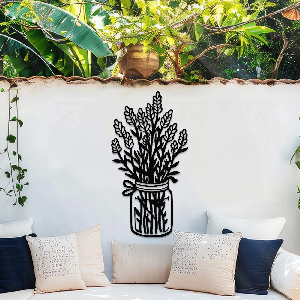 Jardin Fleuri Métal Décoratif Mural - Décoration Murale Intérieur et Extérieur