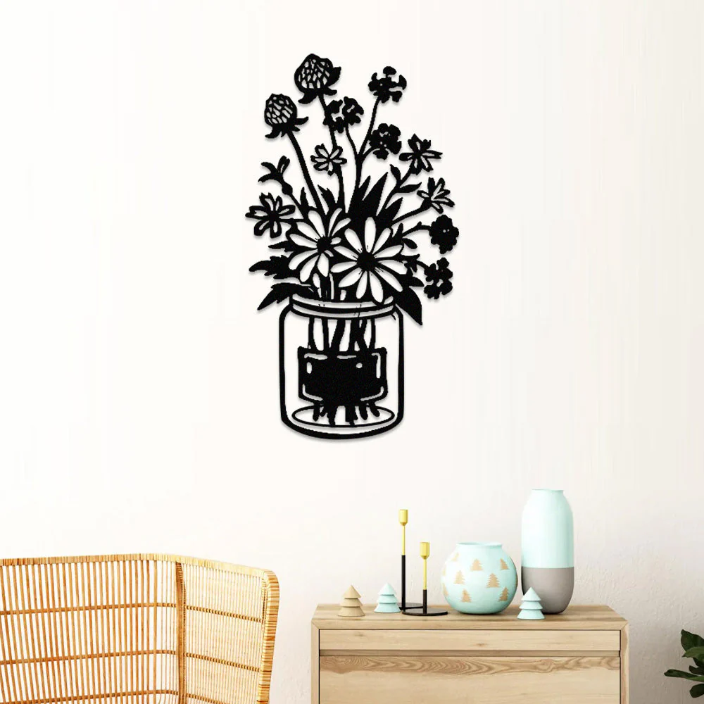 Jardin Fleuri Métal Décoratif Mural - Décoration Murale Intérieur et Extérieur - Image 2