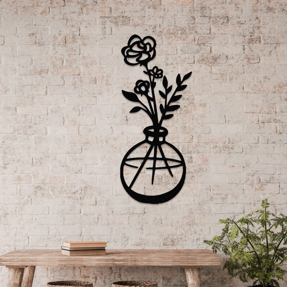 Jardin Fleuri Métal Décoratif Mural - Décoration Murale Intérieur et Extérieur