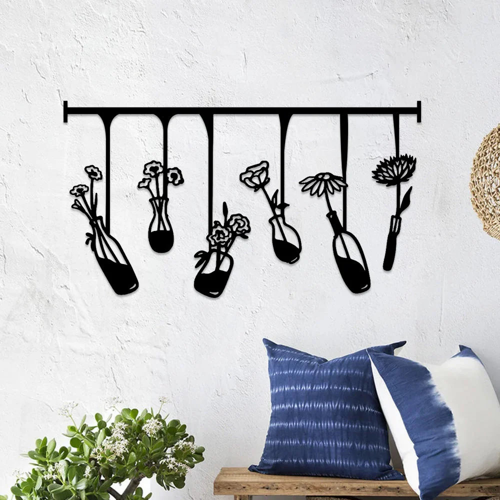 Jardin Fleuri Métal Décoratif Mural - Décoration Murale Intérieur et Extérieur - Image 3