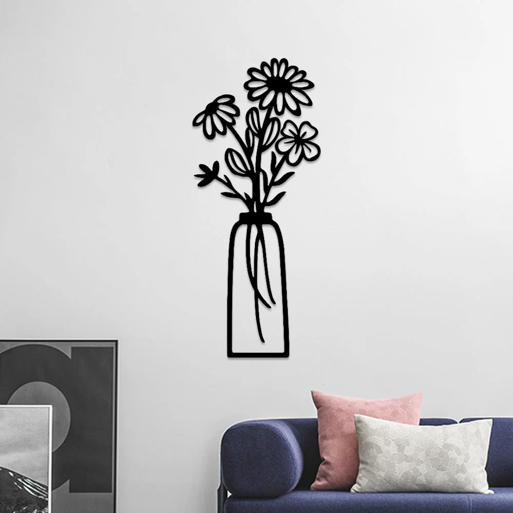 Jardin Fleuri Métal Décoratif Mural - Décoration Murale Intérieur et Extérieur - Image 3