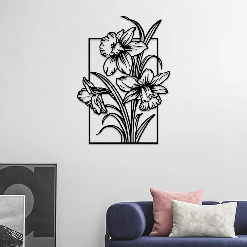 Jardin Fleuri Métal Décoratif Mural - Décoration Murale Intérieur et Extérieur - Image 3